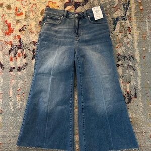 Madewell Wide Leg Flare Jeans in Medium Blue Wash